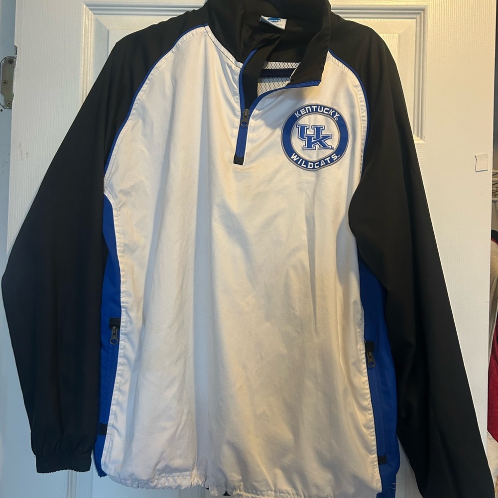 Kentucky Wildcats Pullover Jacket windbreaker - Black and White